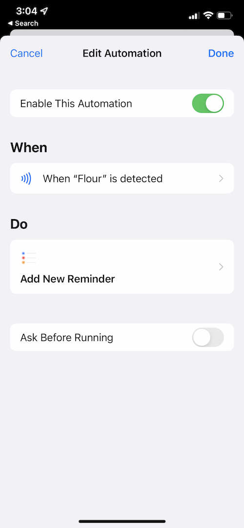 Adding the Reminders action